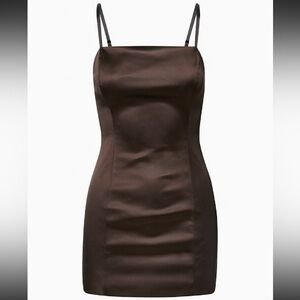 Sunday Best Chocolate Brown Satin Cami Dress